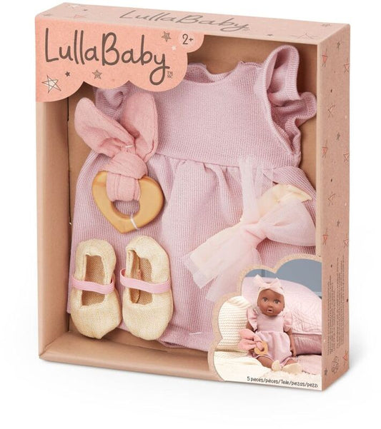 14" BABY DOLL PINK DRESS OUTFIT WITH SHOES