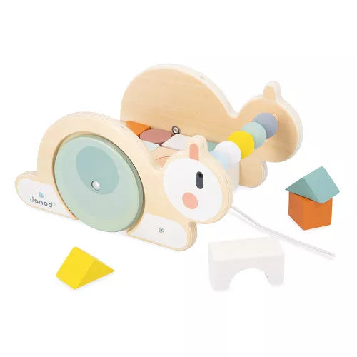 PULL-ALONG SNAIL CUBE TROLLEY