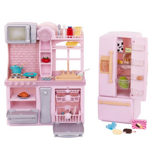 GOURMET KITCHEN W/ACCESSORIES- LIGHT PINK