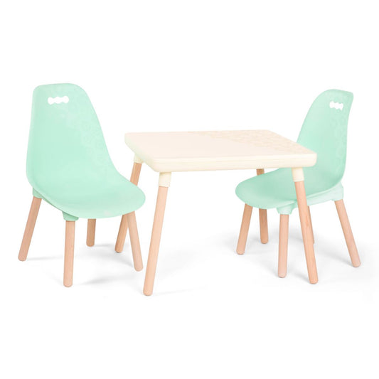 IVORY TABLE & MINT CHAIR SET