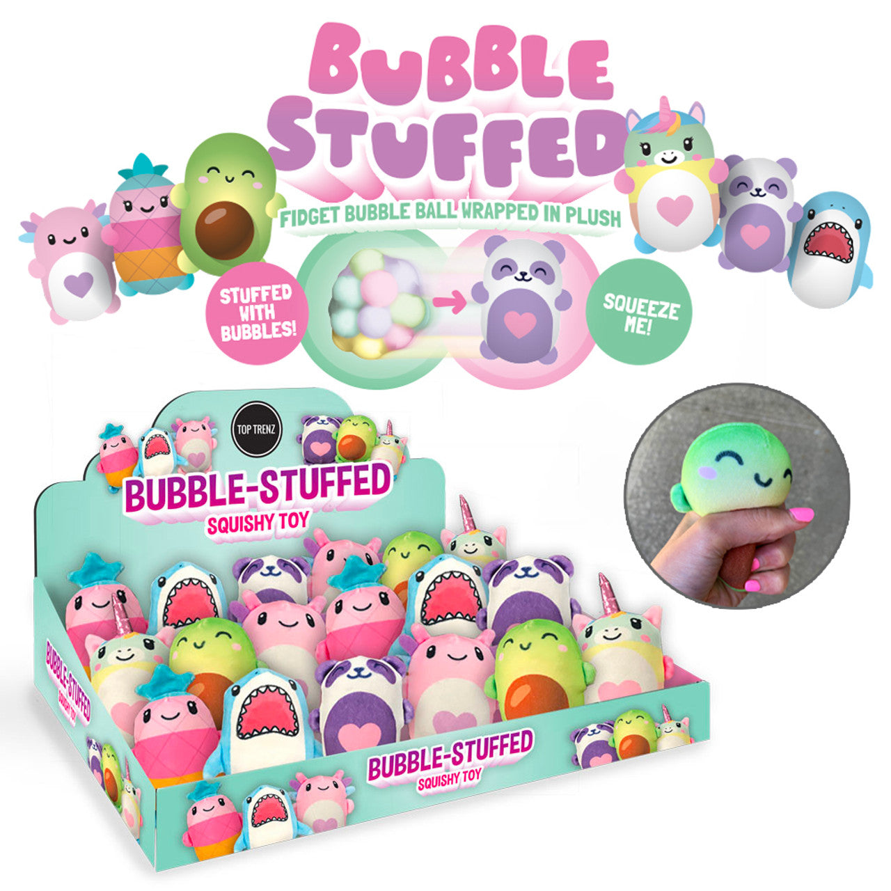 DNA Bubble-Stuffed Squishy Friends Fidget Toy 1/u