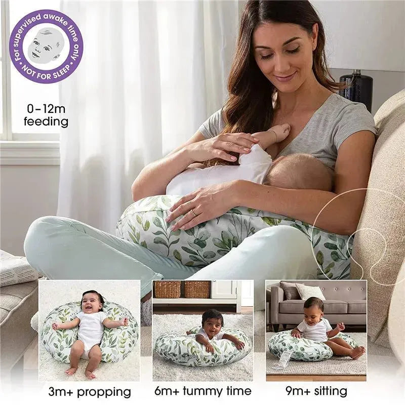 Almohada para lactancia hojas verdes