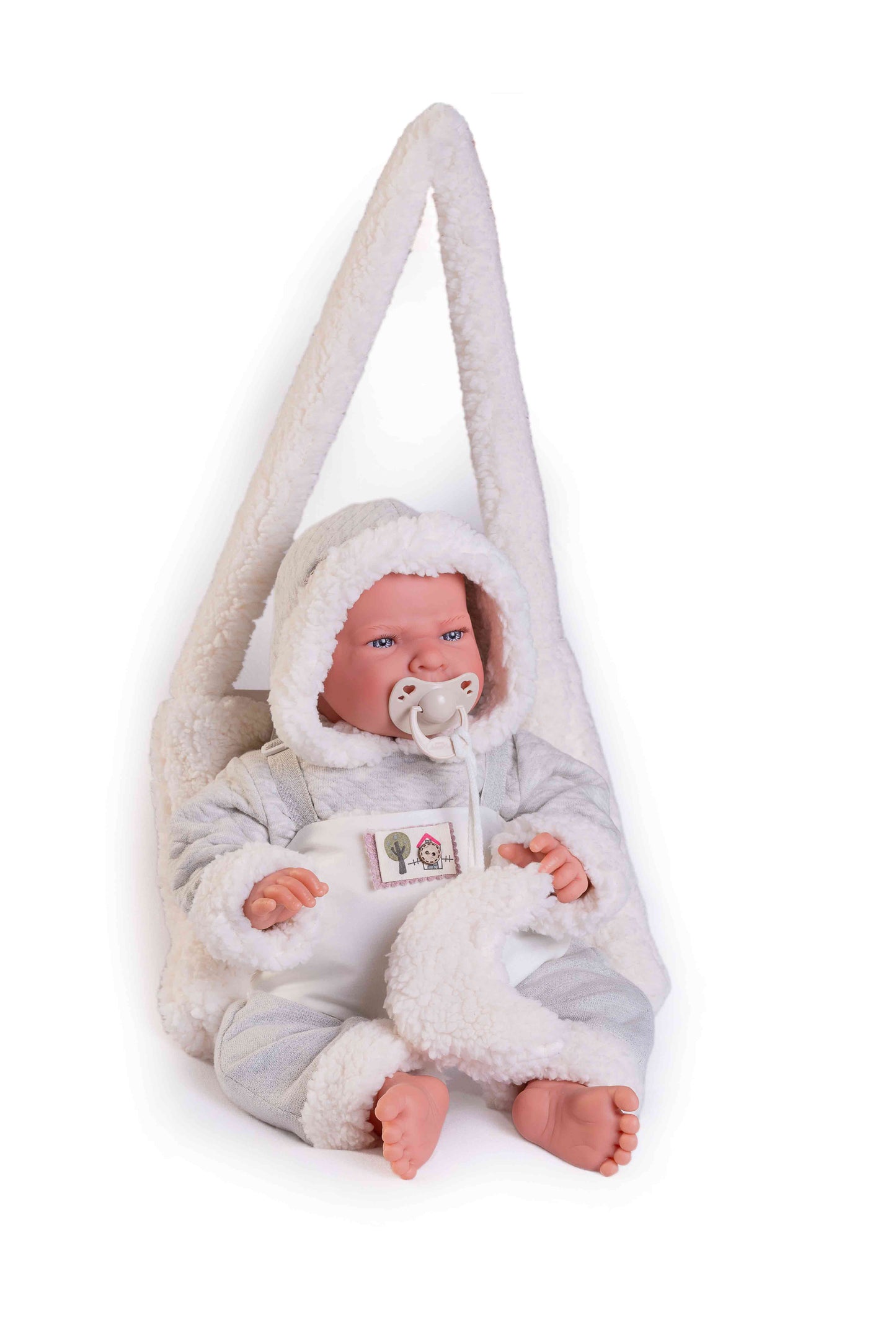 RECIÉN NACIDA LEA CON BOLSO PORTABEBÉ DE BORREGUILLO