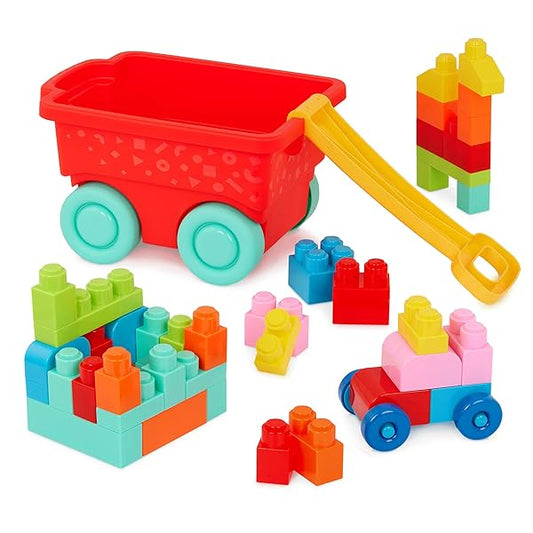 WAGON WITH LARGE BUILDING BLOCKS
