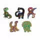 ARTE SCRATCH SILUETAS DE DINOSAURIO