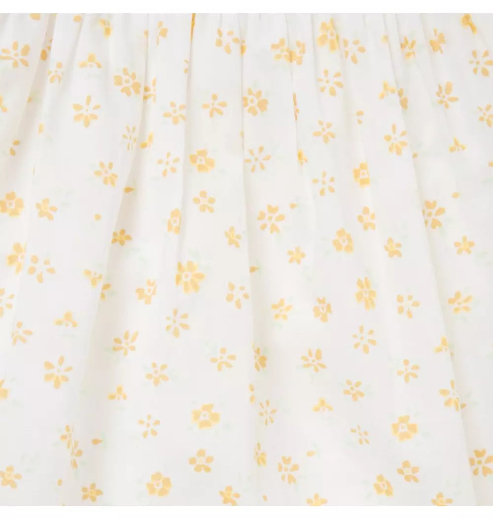 YELLOW FLORAL BIB DRESS
