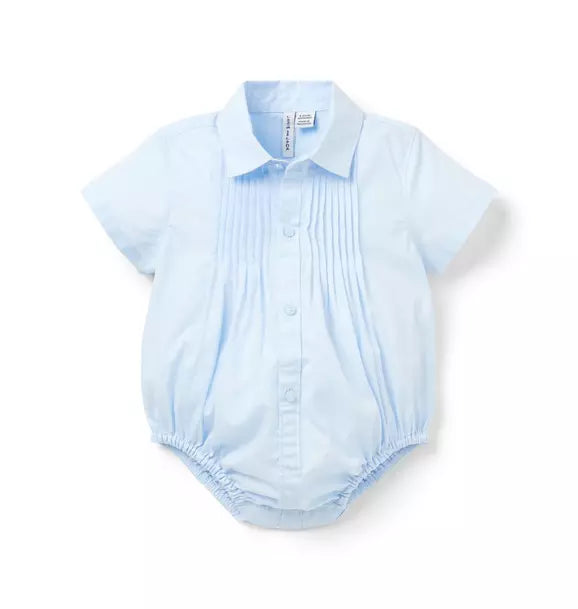 BLUE PLEATED BODYSUIT