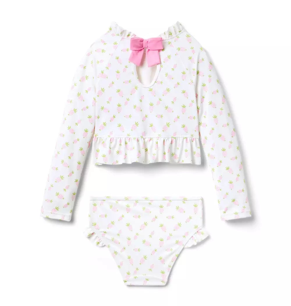 WHITE PINEAPPLE SWIM SET