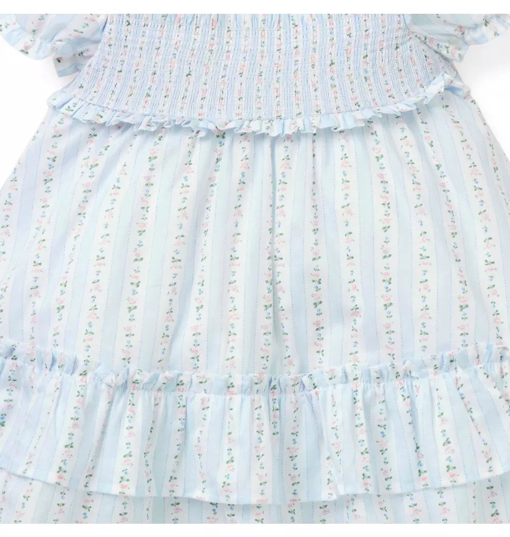WHITE BLUE STRIPE DRESS