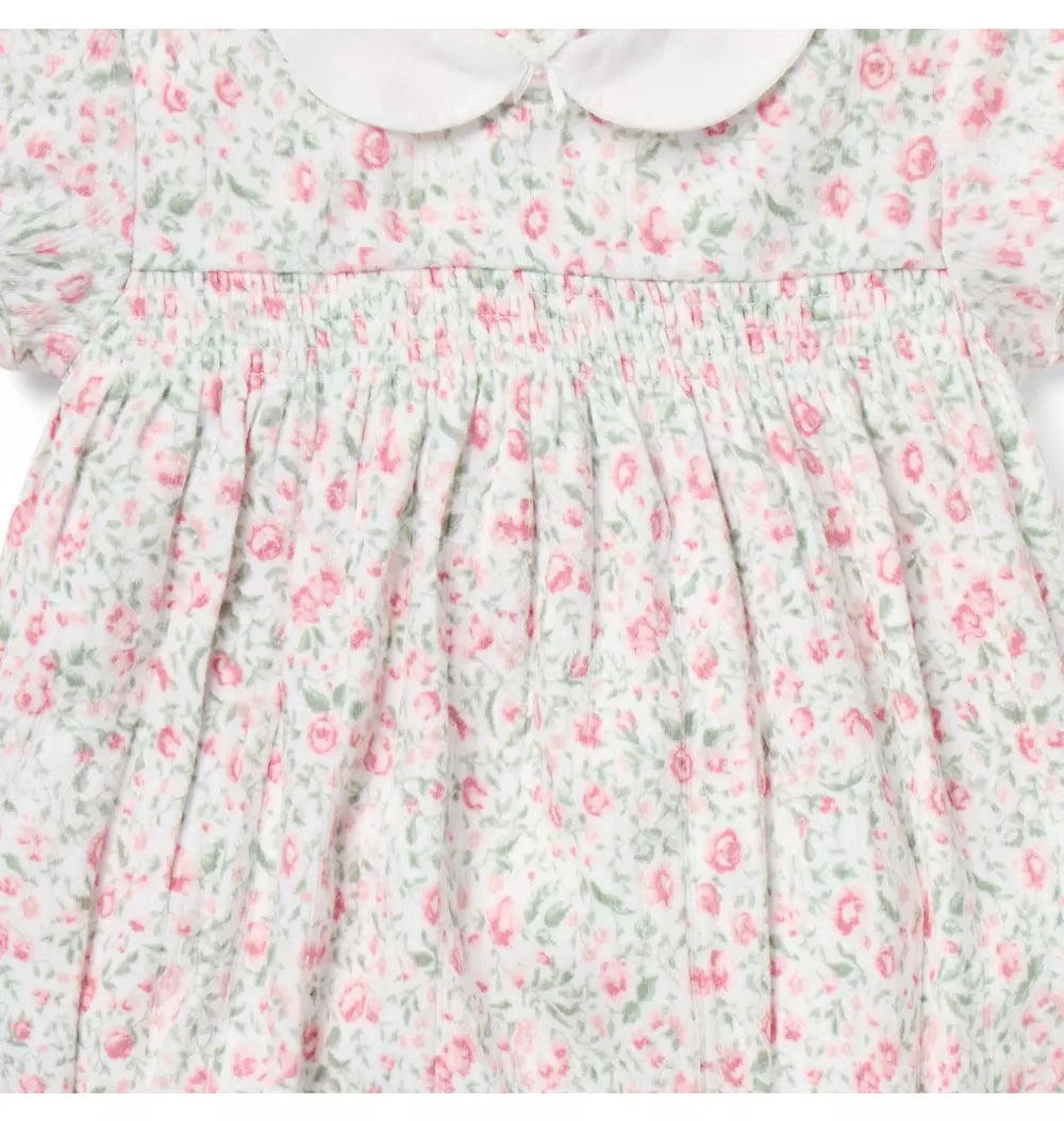 MULTI FLORAL SMOCKED BUBBLE