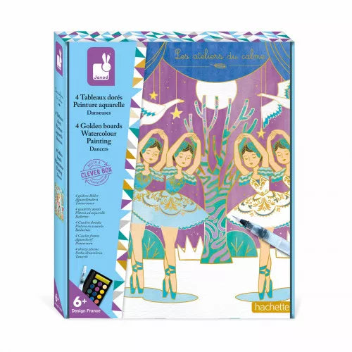 4 GOLDEN BOARDS WATERCOLOUR PAINTING DANCER