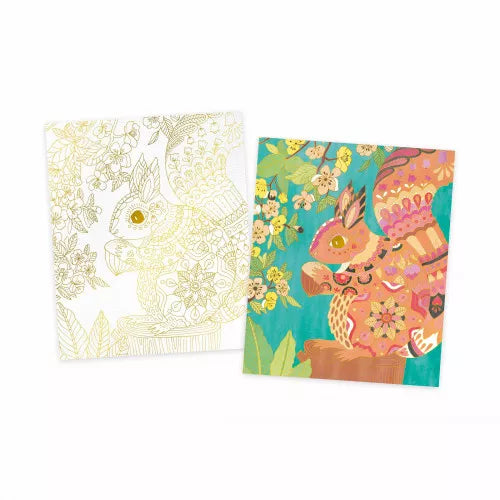 4 GOLDEN BOARDS WATERCOLOUR PAINTING GARDEN