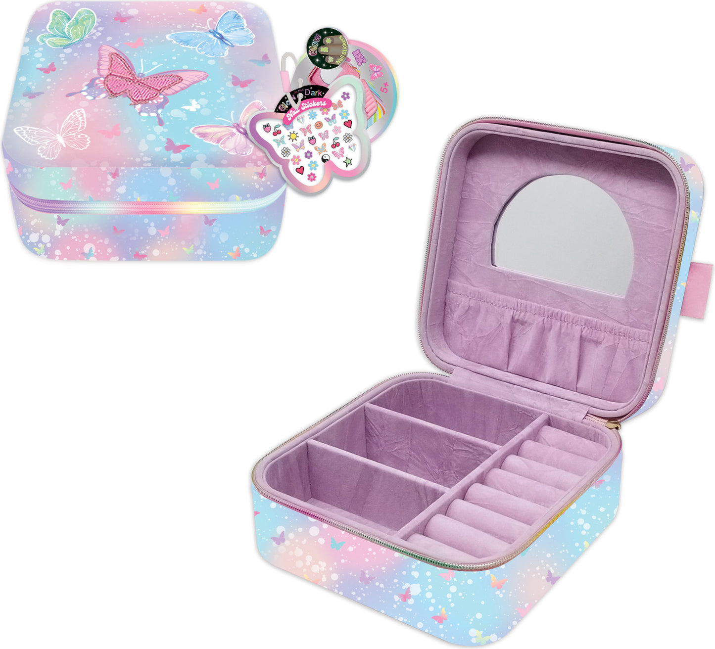 JOYERO CON ESPEJO, MARIPOSA TIE DYE