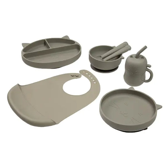Set de Alimentación de Silicona Gatito Cemento