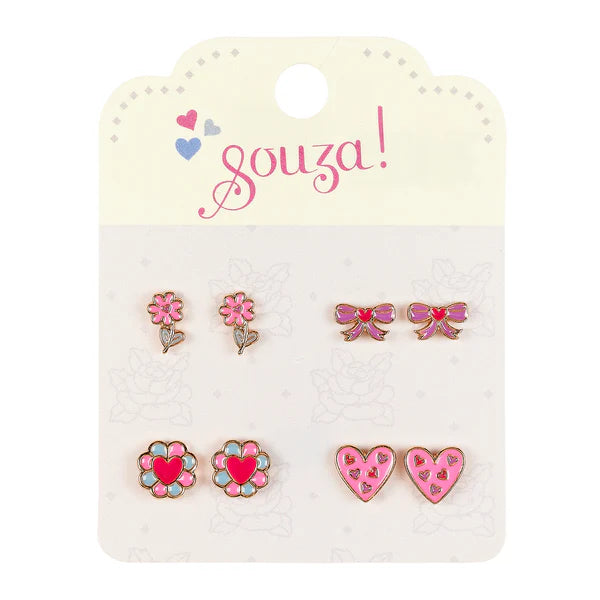 Ear pins Flowers (4 pairs/card, 1 card)