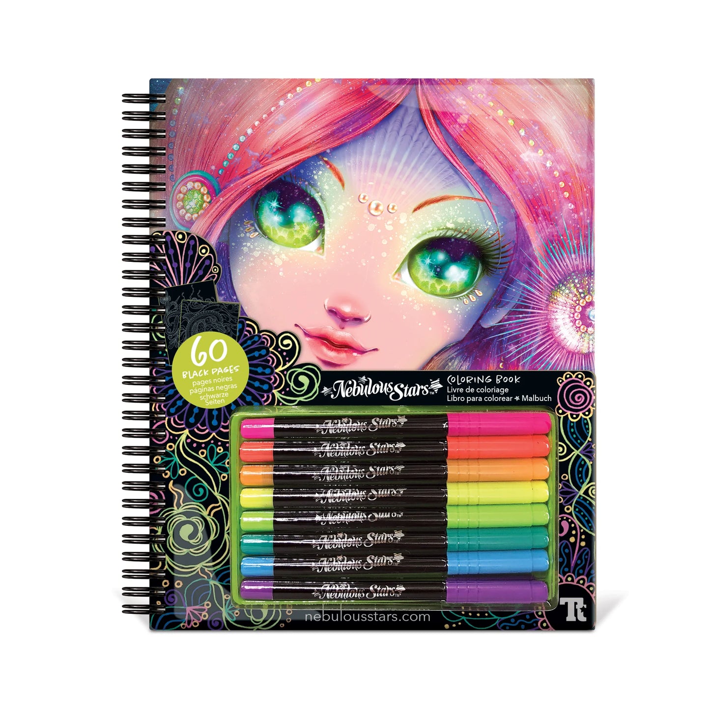 Black Page Coloring Book- Coralia