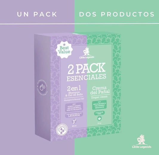 Two pack esenciales básicos- Crema para pañal 200 grs + Shampoo y shower gel lavanda 400 ml