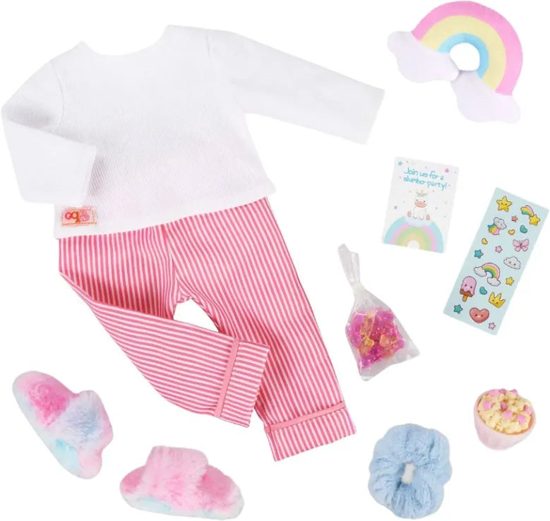 DELUXE PAJAMA OUTFIT W/ RAINBOW PILLOW