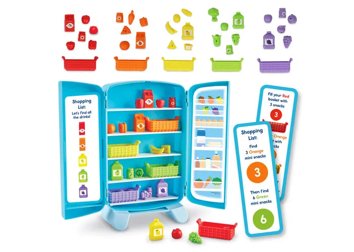 sorting snacks mini fridge