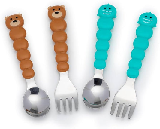 Bear Shark Spoon Fork (4pc set) - Plastic SS - 6pcs/inner