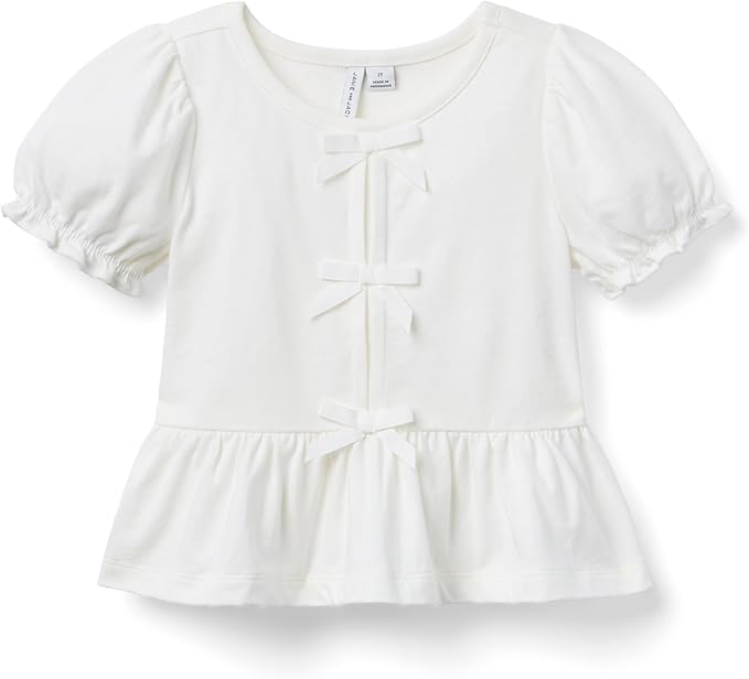 BLUSA K TR WHT TRPL BOW SS TOP FB