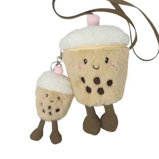 CROSSBODY FUZZY DE FELPA - AVELLANA