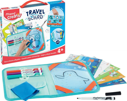 TRAVEL BOARD-JUEGOS Y DIBUJOS BORRABLES-PIZARRA TRANSPARENTE