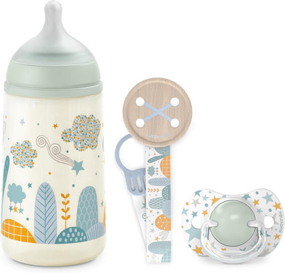 Set Dreams bib 270 ml + chupeta 0-6 m + broche