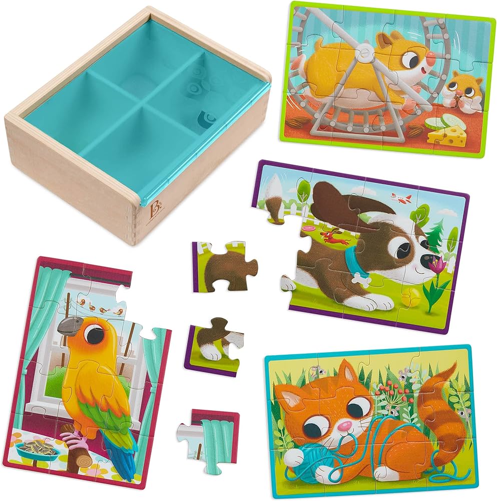 WOODEN PET JIGSAW PUZZLE W/ WOOD BOX