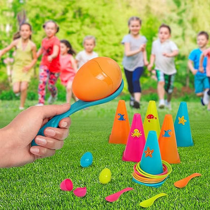 SUMMER CONE TOSS W/ SPOON BALANCING GAME