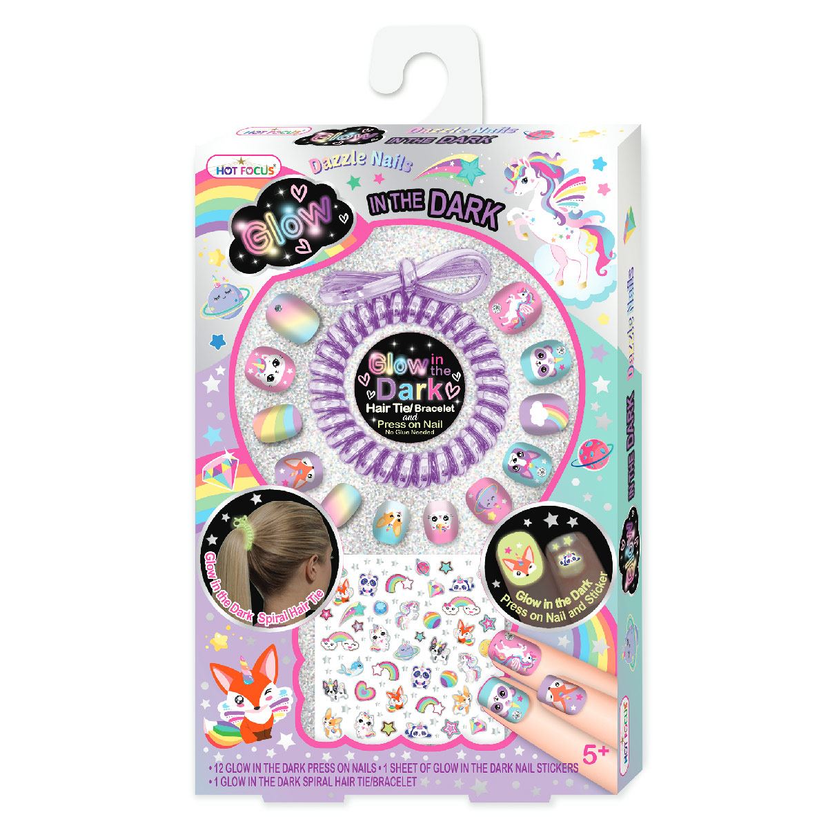 GLOW IN TEH DARK- SET DE JUEGO PARA UÑAS