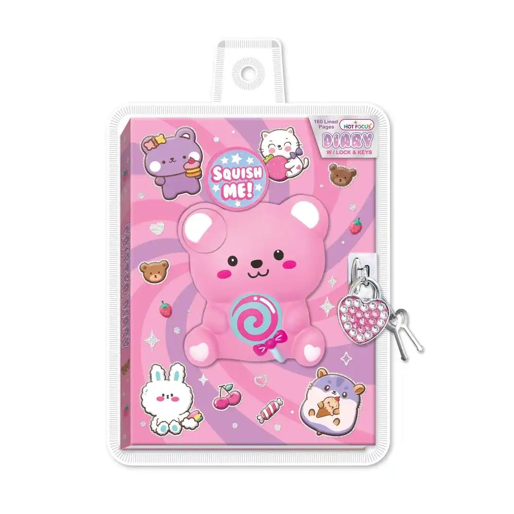 KAWAII SQUISHY BEAR- DIARIO CON CANDADO