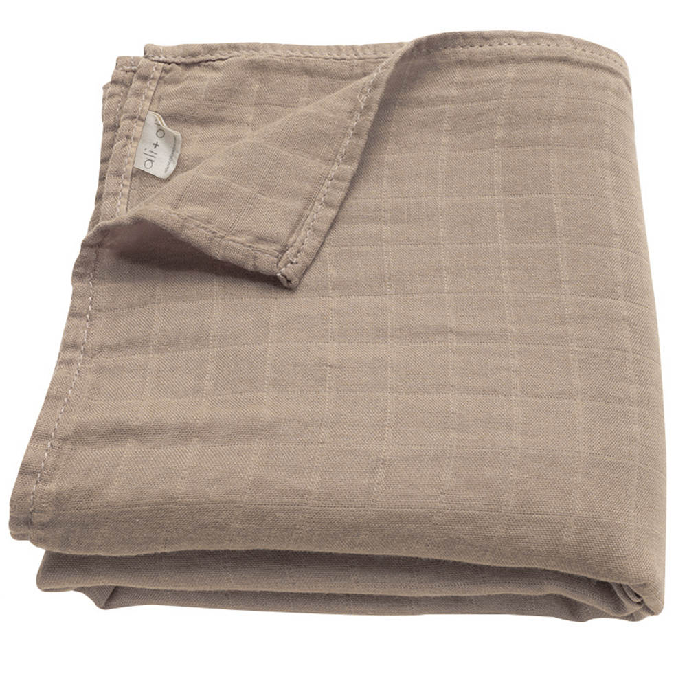 Ali+Oli Muslin Swaddle Blanket (Taupe) נ2