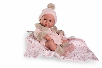 RECIÉN NACIDA LUCA CON MANTITA FLORES