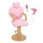 HEART SHAPED SALON CHAIR AND ACCESSORIES