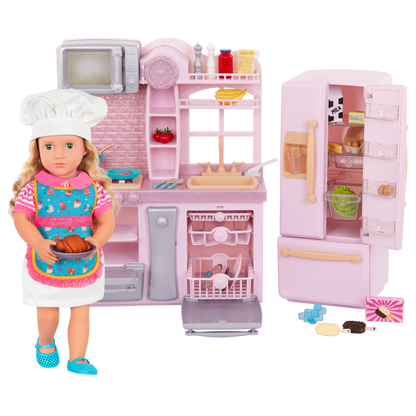 GOURMET KITCHEN W/ACCESSORIES- LIGHT PINK