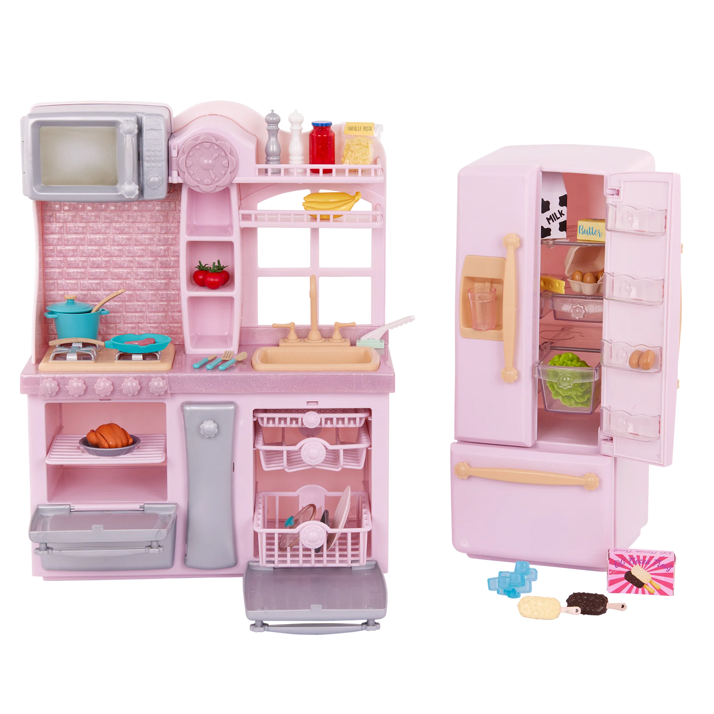 GOURMET KITCHEN W/ACCESSORIES- LIGHT PINK