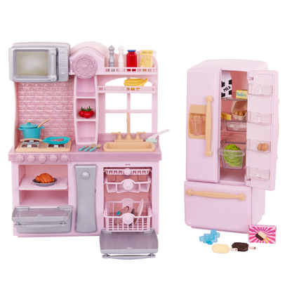 GOURMET KITCHEN W/ACCESSORIES- LIGHT PINK