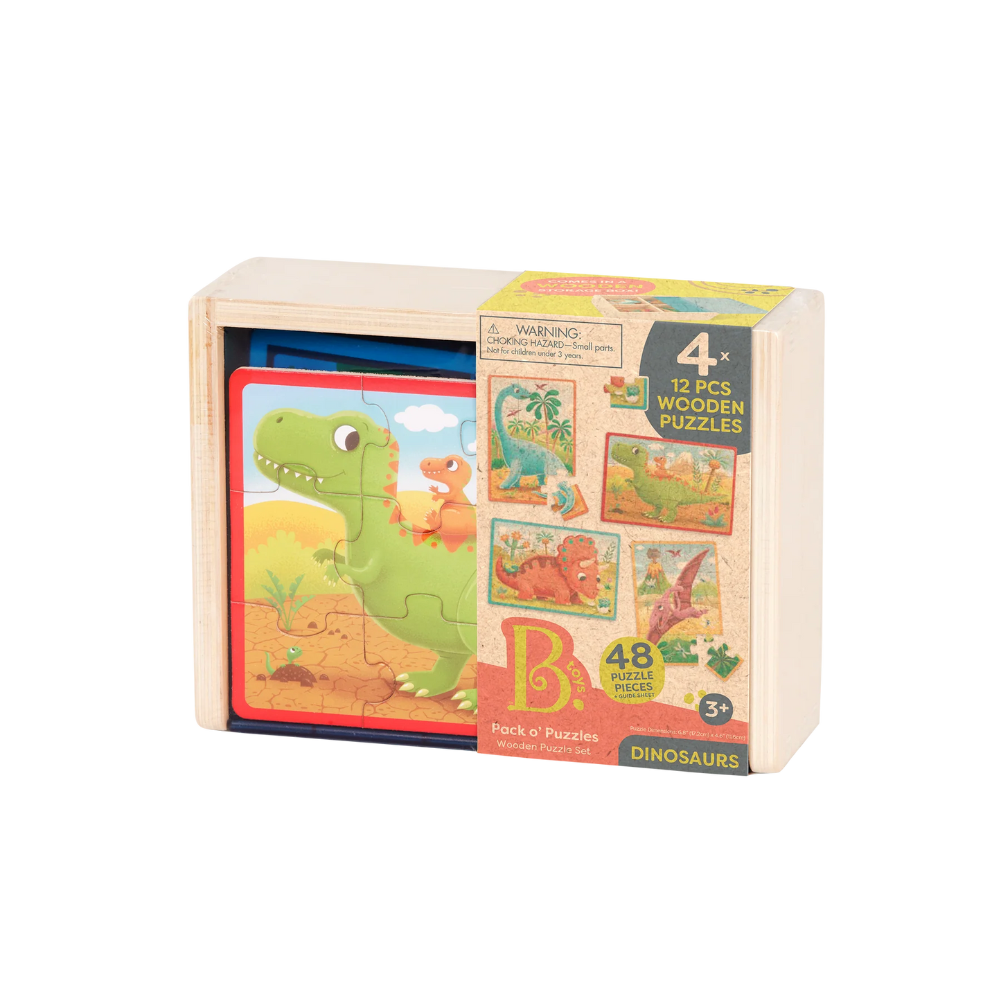 WOODEN DINOSAURS JIGSAW PUZZLE W/BOX