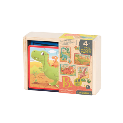 WOODEN DINOSAURS JIGSAW PUZZLE W/BOX