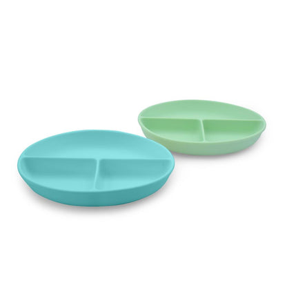 Silicone Suction Plates - 2 Pack - Mint + Blue