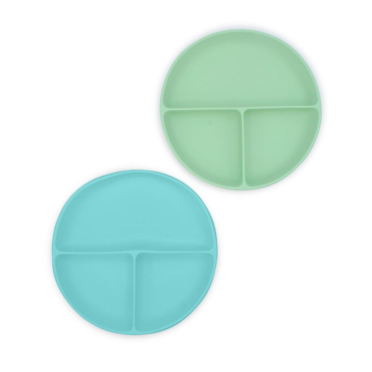 Silicone Suction Plates - 2 Pack - Mint + Blue