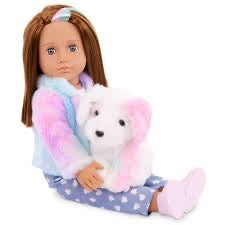 DOLL W/RAINBOW PUP & ACC, SKYLAR & BOW