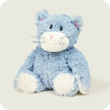 WARMIES PLUSH CAT BLUE SITTING