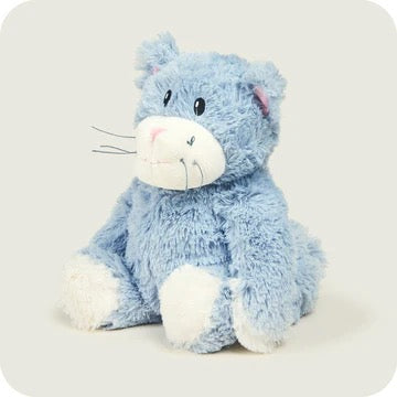 WARMIES PLUSH CAT BLUE SITTING