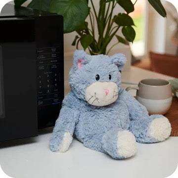 WARMIES PLUSH CAT BLUE SITTING