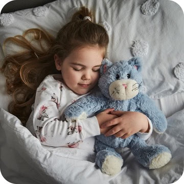 WARMIES PLUSH CAT BLUE SITTING