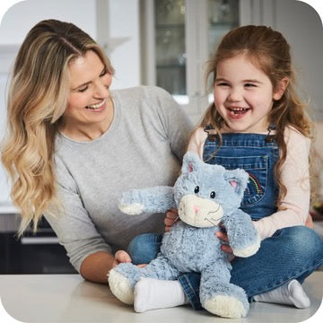 WARMIES PLUSH CAT BLUE SITTING