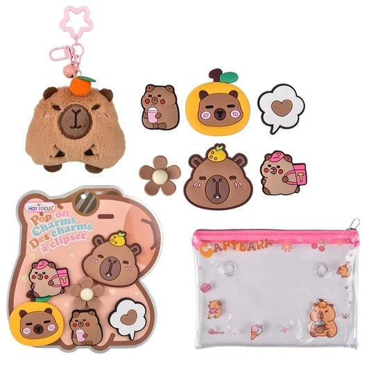 BEACH TOTE BAG WITH CHARMS - CAPYBARA
