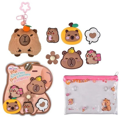BEACH TOTE BAG WITH CHARMS - CAPYBARA